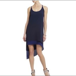 BCBGMAXAZRIA Gigi Double Layer Blue Slip Dress